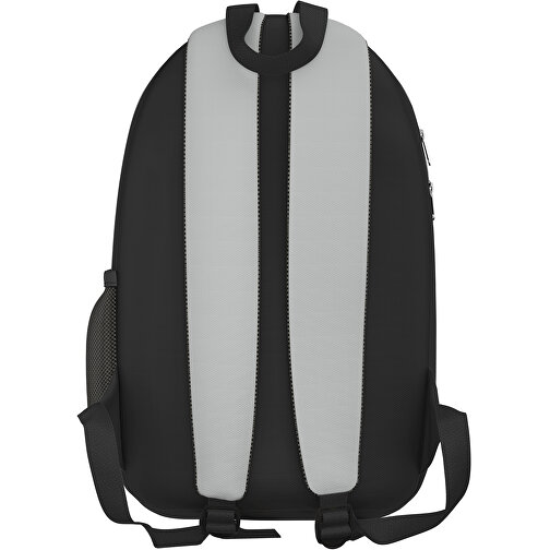 Rucksack Easy , hellgrau / schwarz, Sublimation-fabric 300g, 15,00cm x 40,00cm x 30,00cm (Länge x Höhe x Breite), Bild 2