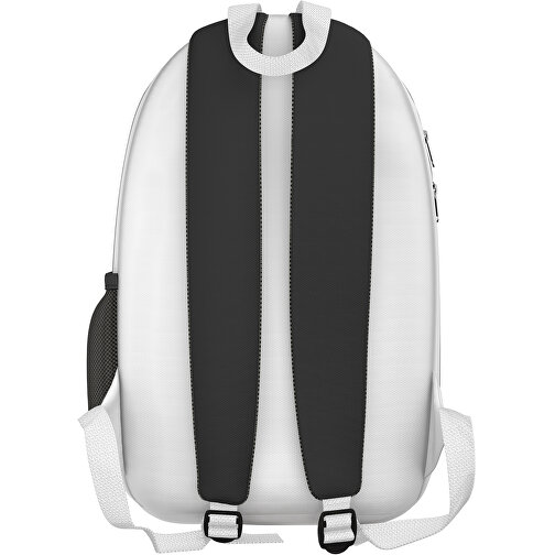 Rucksack Easy , schwarz / weiß, Sublimation-fabric 300g, 15,00cm x 40,00cm x 30,00cm (Länge x Höhe x Breite), Bild 2