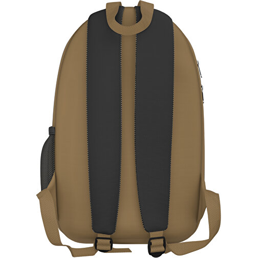 Rucksack Easy , schwarz / hellgold, Sublimation-fabric 300g, 15,00cm x 40,00cm x 30,00cm (Länge x Höhe x Breite), Bild 2