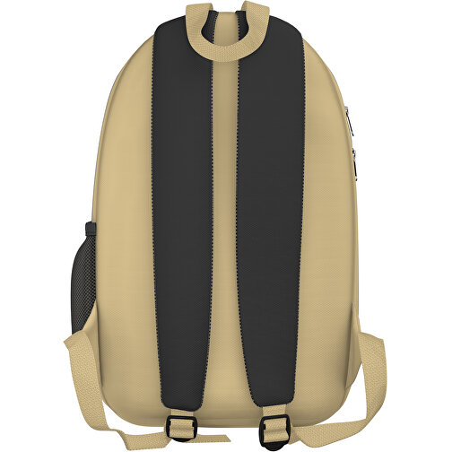 Rucksack Easy , schwarz / hellbraun, Sublimation-fabric 300g, 15,00cm x 40,00cm x 30,00cm (Länge x Höhe x Breite), Bild 2