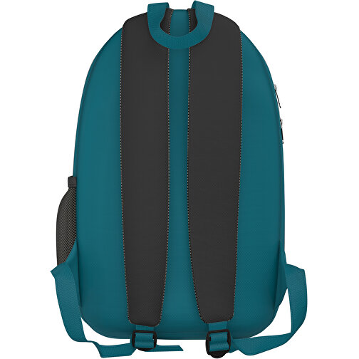 Rucksack Easy , schwarz / atlantikblau, Sublimation-fabric 300g, 15,00cm x 40,00cm x 30,00cm (Länge x Höhe x Breite), Bild 2