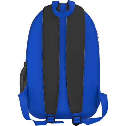 Rucksack Easy , schwarz / königsblau, Sublimation-fabric 300g, 15,00cm x 40,00cm x 30,00cm (Länge x Höhe x Breite), Bild 2