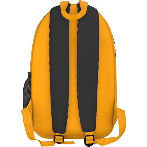 Rucksack Easy , schwarz / hellorange, Sublimation-fabric 300g, 15,00cm x 40,00cm x 30,00cm (Länge x Höhe x Breite), Bild 2