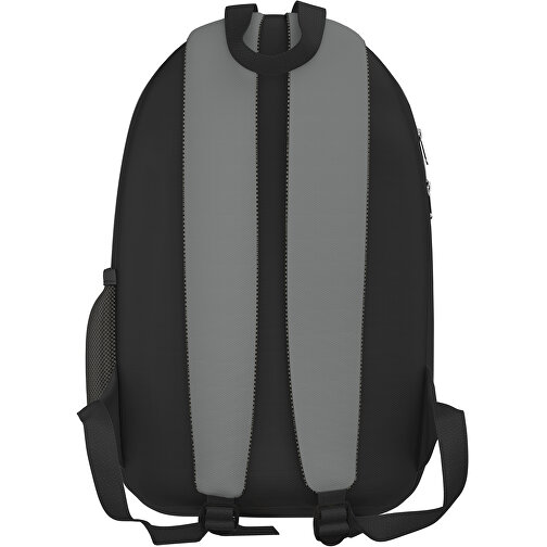 Rucksack Easy , delfingrau / schwarz, Sublimation-fabric 300g, 15,00cm x 40,00cm x 30,00cm (Länge x Höhe x Breite), Bild 2