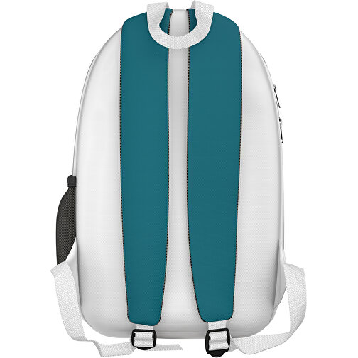 Rucksack Easy , atlantikblau / weiß, Sublimation-fabric 300g, 15,00cm x 40,00cm x 30,00cm (Länge x Höhe x Breite), Bild 2