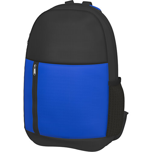 Rucksack Easy , königsblau / schwarz, Sublimation-fabric 300g, 15,00cm x 40,00cm x 30,00cm (Länge x Höhe x Breite), Bild 1