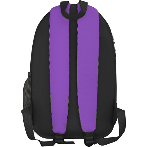 Rucksack Easy , lavendellila / schwarz, Sublimation-fabric 300g, 15,00cm x 40,00cm x 30,00cm (Länge x Höhe x Breite), Bild 2