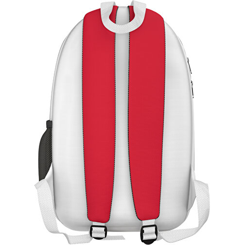 Rucksack Easy , dunkelrot / weiss, Sublimation-fabric 300g, 15,00cm x 40,00cm x 30,00cm (Länge x Höhe x Breite), Bild 2