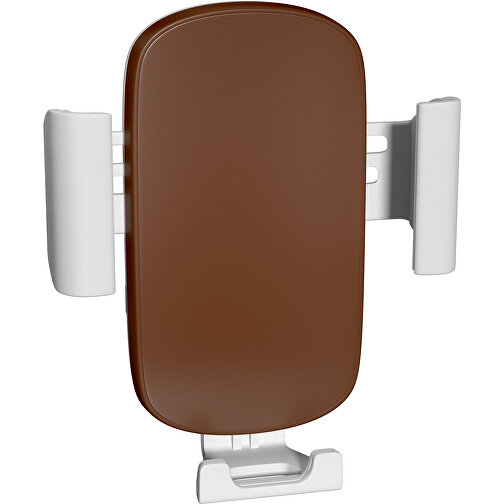 VividHold Qi Charger , dunkelbraun / weiß, Kunststoff, 10,50cm x 10,00cm (Höhe x Breite), Bild 1