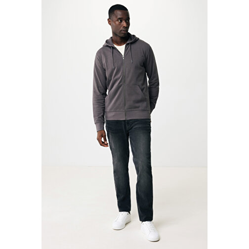 Iqoniq Abisko Zip-Kapuzenpullover Aus Recycelter Baumwolle, Anthrazit , anthrazit, 50% recycelte und 50% biologische Baumwolle, XXXL, 80,00cm x 1,00cm x 68,00cm (Länge x Höhe x Breite), Bild 3