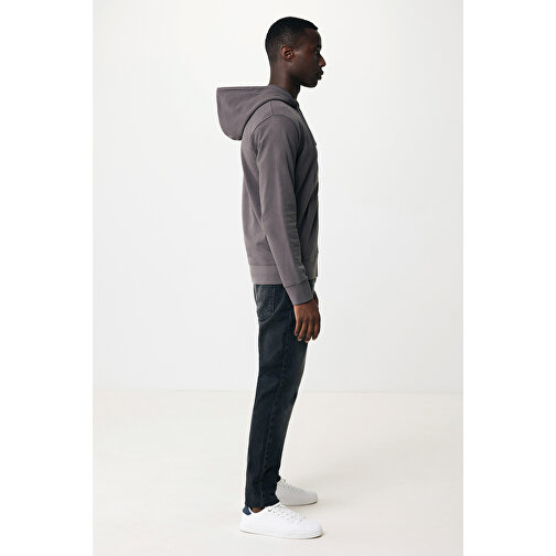 Iqoniq Abisko Zip-Kapuzenpullover Aus Recycelter Baumwolle, Anthrazit , anthrazit, 50% recycelte und 50% biologische Baumwolle, XXS, 61,00cm x 1,00cm x 47,00cm (Länge x Höhe x Breite), Bild 5