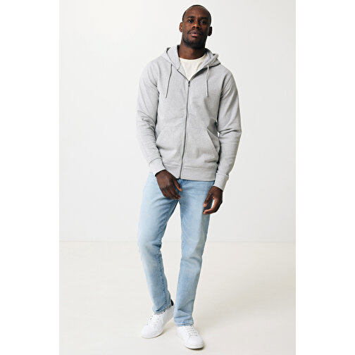 Iqoniq Abisko Zip-Kapuzenpullover Aus Recycelter Baumwolle, Heather Grey , heather grey, 50% recycelte und 50% biologische Baumwolle, XXS, 61,00cm x 1,00cm x 47,00cm (Länge x Höhe x Breite), Bild 15