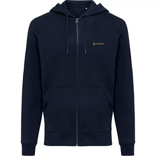 Iqoniq Abisko sweat à capuche zippé en coton recyclé, bleu marine, Image 4