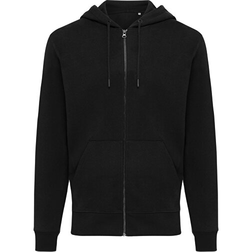 Iqoniq Abisko Zip-Kapuzenpullover Aus Recycelter Baumwolle, Schwarz , schwarz, 50% recycelte und 50% biologische Baumwolle, XXS, 61,00cm x 1,00cm x 47,00cm (Länge x Höhe x Breite), Bild 1