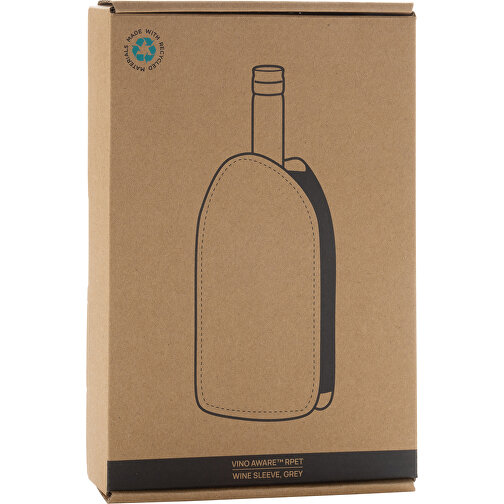 Vino AWARE™ RPET Weinkühler-Sleeve, Grau , grau, PET - recycelt, 15,50cm x 22,50cm x 2,50cm (Länge x Höhe x Breite), Bild 12