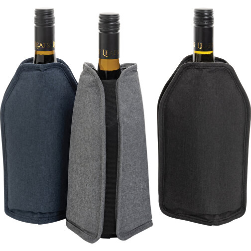 Vino AWARE™ RPET Weinkühler-Sleeve, Grau , grau, PET - recycelt, 15,50cm x 22,50cm x 2,50cm (Länge x Höhe x Breite), Bild 8