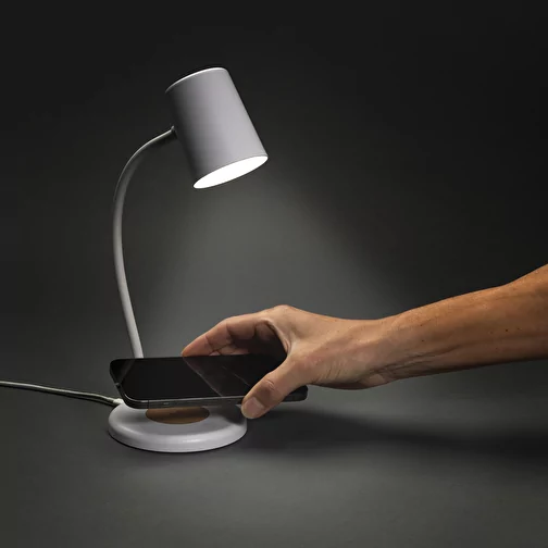 Zenara lampe de bureau 15W en plastique RCS rec. & liège, blanc, Image 7