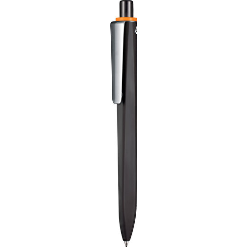 Kugelschreiber RIDGE RECYCLED SOFT M , Ritter-Pen, schwarz / orange, ABS u. Metall, 14,10cm (Länge), Bild 1