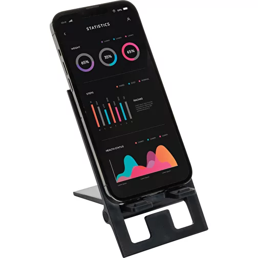 SnapStand support de téléphone pliable en ABS recyclé RCS, noir, Image 2