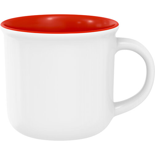 Camp Innen Farbig Außen Weiß 320ml , weiß / rot, New Bone China Porzellan, 8,00cm x 12,00cm (Höhe x Breite), Bild 1