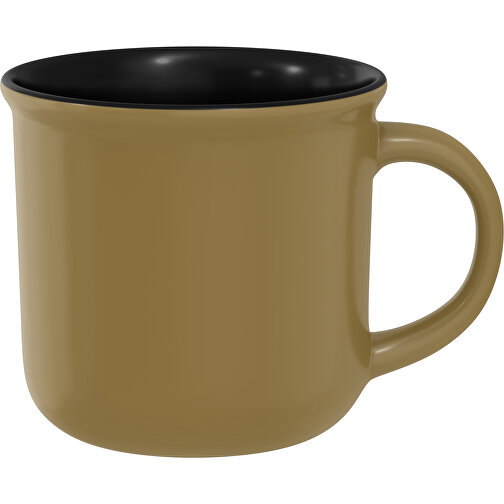 Camp Aussen Farbig Innen Schwarz 320ml , gold / schwarz, New Bone China Porzellan, 8,00cm x 12,00cm (Höhe x Breite), Bild 1