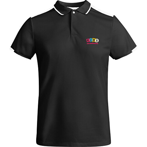 Tamil Sport Poloshirt Für Kinder , schwarz, Piqué Strick mit Cool Fit Finish 50% Recyceltes Polyester, 50% Polyester, 140 g/m2, 12, , Bild 2