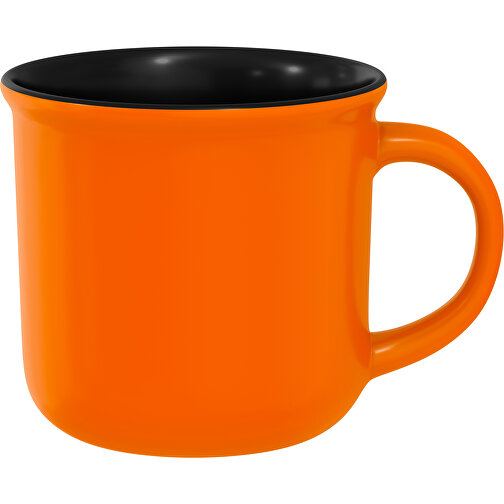 Camp Aussen Farbig Innen Schwarz 320ml , karottenorange / schwarz, New Bone China Porzellan, 8,00cm x 12,00cm (Höhe x Breite), Bild 1