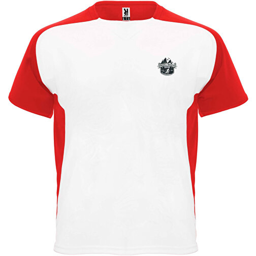 Bugatti T-Shirt Unisex Aus Recyceltem Material , weiss / rot, Mesh mit Cool Fit Finish 100% Polyester, 140 g/m2, 2XL, , Bild 2