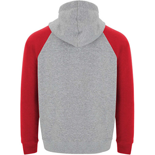 Badet Zweifarbiger Kapuzenpullover Für Kinder , heather grau / rot, Gebürsteter Sweatshirt Strick 50% Baumwolle, 50% Polyester, 280 g/m2, 7/8, , Bild 3