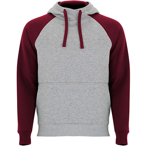 Badet Zweifarbiger Kapuzenpullover Für Kinder , heather grau / garnet, Gebürsteter Sweatshirt Strick 50% Baumwolle, 50% Polyester, 280 g/m2, 5/6, , Bild 1