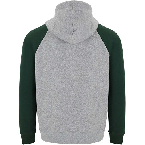 Badet Zweifarbiger Kapuzenpullover Für Kinder , heather grau / dunkelgrün, Gebürsteter Sweatshirt Strick 50% Baumwolle, 50% Polyester, 280 g/m2, 11/12, , Bild 3