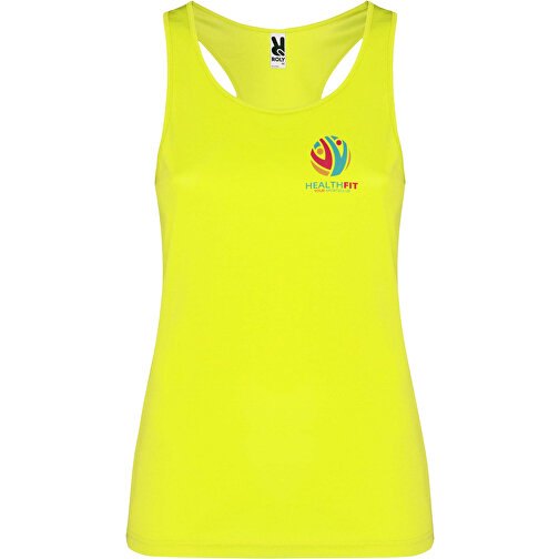 Schura Sport Top Für Damen , fluor yellow, Piqué Strick mit Cool Fit Finish 100% Polyester, 140 g/m2, S, , Bild 2