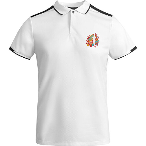 Tamil Sport Poloshirt Für Herren , weiß / schwarz, Piqué Strick mit Cool Fit Finish 50% Recyceltes Polyester, 50% Polyester, 140 g/m2, 3XL, , Bild 2