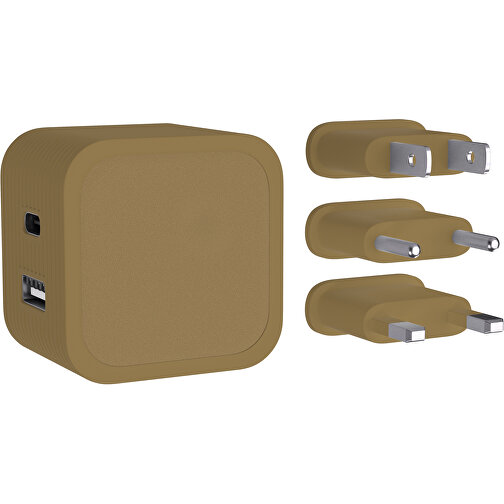 ChargePro Dual 20w Ladegerät , gold, ABS Kunststoff, 46,00cm x 33,00cm x 46,00cm (Länge x Höhe x Breite), Bild 1