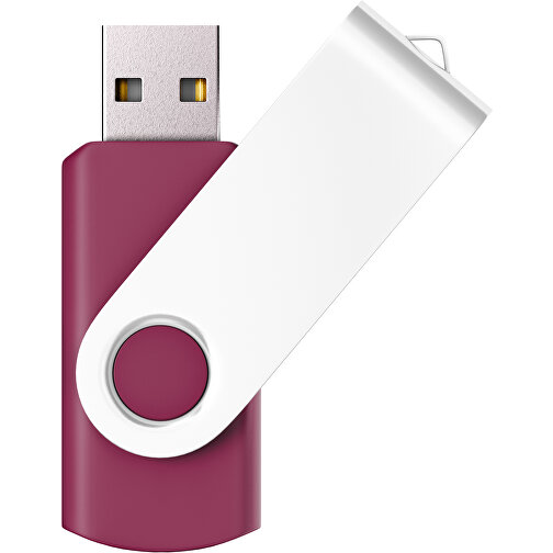 USB-Stick SWING Color 2.0 8 GB , Promo Effects MB , kirschrot / weiss MB , 8 GB , Kunststoff/ Aluminium MB , 5,70cm x 1,00cm x 1,90cm (Länge x Höhe x Breite), Bild 1