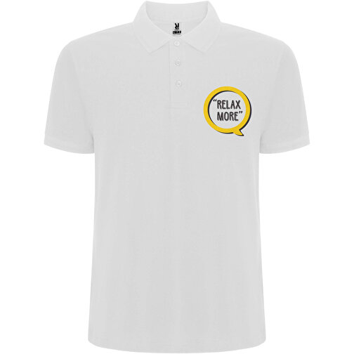 Pegaso Premium Poloshirt Für Herren , weiss, Piqué Strick 60% Baumwolle, 40% Polyester, 190 g/m2, S, , Bild 2