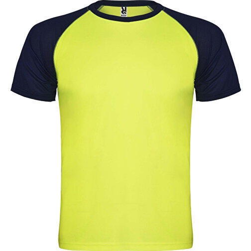 Indianapolis T-Shirt Unisex Aus Recyceltem Material , fluor yellow / navy blue, Mesh mit Cool Fit Finish 100% Polyester, 140 g/m2, XL, , Bild 1