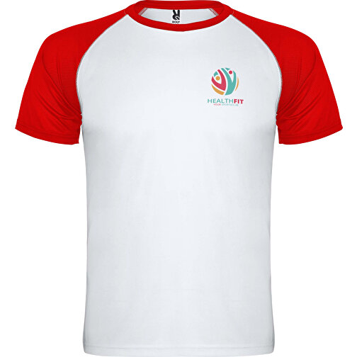 Indianapolis T-Shirt Unisex Aus Recyceltem Material , weiss / rot, Mesh mit Cool Fit Finish 100% Polyester, 140 g/m2, S, , Bild 2