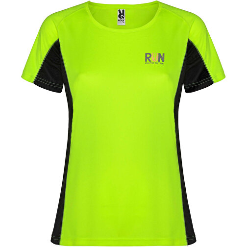 Shanghai Sport T-Shirt Für Damen , fluor green / schwarz, Mesh mit Cool Fit Finish 100% Polyester, 140 g/m2, Contrast fabric, Mesh mit Cool Fit Finish 100% Polyester, 140 g/m2, S, , Bild 2