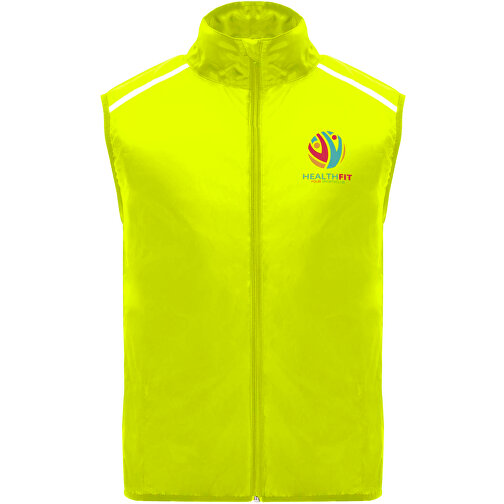 Jannu Leichte Laufweste Unisex , fluor yellow, 100% Polyester, 70 g/m2, Contrast fabric, Mesh mit Cool Fit Finish 100% Polyester, 70 g/m2, M, , Bild 2