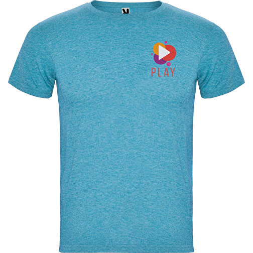 Fox T-Shirt Für Herren , heather turquoise, Single jersey Strick 65% Polyester, 35% Baumwolle, 150 g/m2, M, , Bild 2