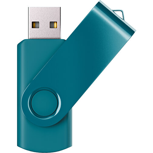 USB-Stick SWING Color 3.0 64 GB , Promo Effects MB , dunkeltürkis MB , 65 GB , Kunststoff/ Aluminium MB , 5,70cm x 1,00cm x 1,90cm (Länge x Höhe x Breite), Bild 1