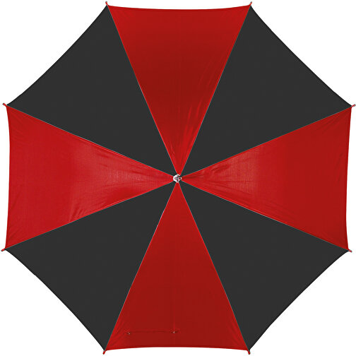 Automatischer Stockschirm DISCO , rot, schwarz, Metall / Polyester, , Bild 1