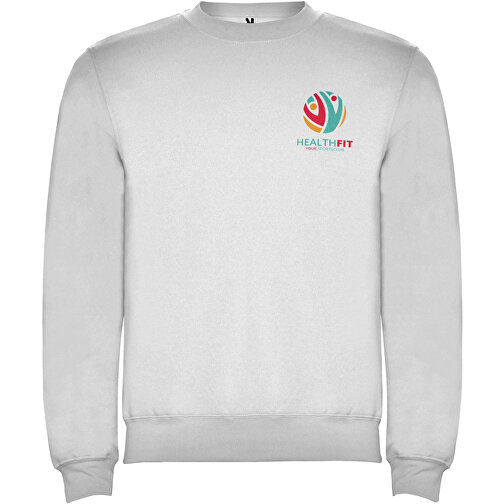 Clasica Sweatshirt Mit Rundhalsausschnitt Unisex , Ash white melange, Strick 50% Baumwolle, 50% Polyester, 280 g/m2, 3XL, , Bild 2