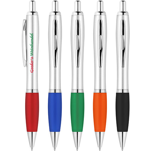 Druckkugelschreiber 'Beta' , silber, grün, ABS, 14,10cm (Länge), Bild 2