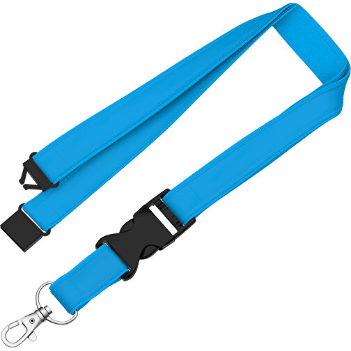 Lanyard Classic Neo , Promo Effects, himmelblau, Polyester / Satin, 92,00cm x 2,50cm (Länge x Breite), Bild 1