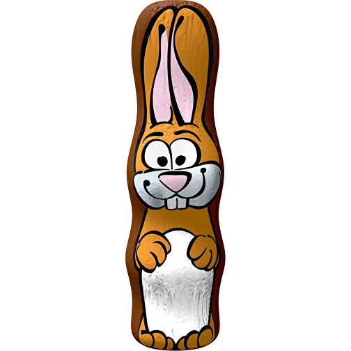 MAXI-Schoko-Osterhase , weiss / dunkelbraun, 4,50cm x 15,00cm (Länge x Breite), Bild 1