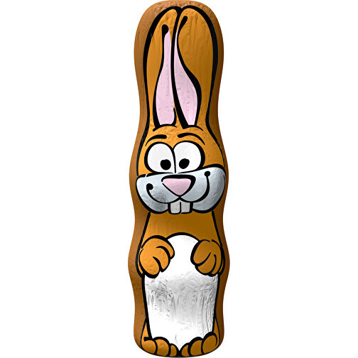 MAXI-Schoko-Osterhase , weiss / erdbraun, 4,50cm x 15,00cm (Länge x Breite), Bild 1