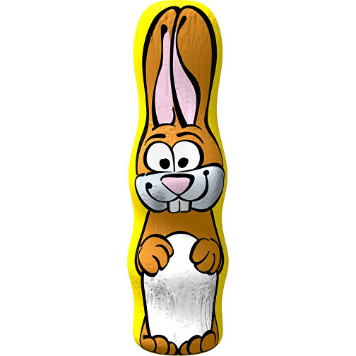 MAXI-Schoko-Osterhase , weiss / gelb, 4,50cm x 15,00cm (Länge x Breite), Bild 1