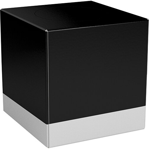 Taschentücher-Box 'Real Cube 100' , schwarz / weiß, Karton Simcote, GC2 300g/m2 0,55 micron, 11,50cm x 11,50cm x 11,50cm (Länge x Höhe x Breite), Bild 1